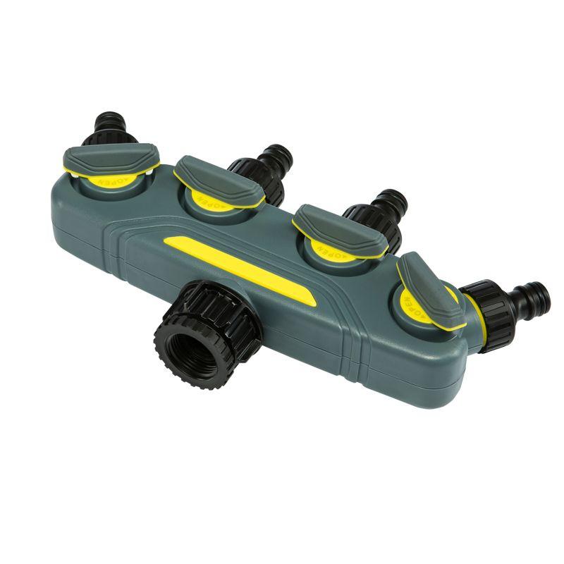  Разветвитель 4-х канальный на кран 1/2дюйм - 3/4дюйм Профи ЧЕТЫРЕ СЕЗОНА 62-0225-F фото в каталоге от BTSprom.by