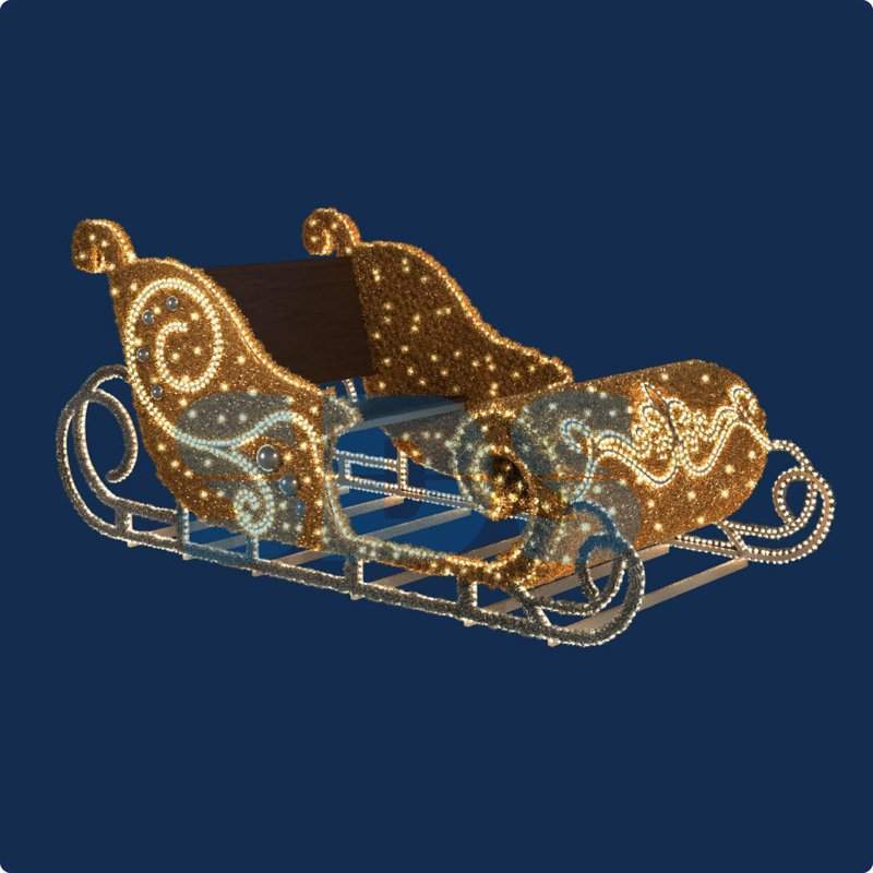 декоративная 3d фигура сани деда мороза 280х130 см от BTSprom.by