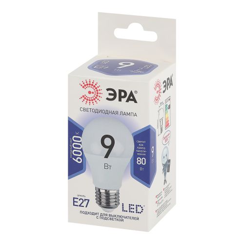Лампа светодиодная LED A60-9W-860-E27 A60 9Вт груша E27 холод. бел. ЭРА Б0032248 фото в каталоге от BTSprom.by