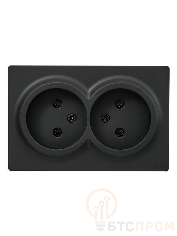 Розетка 2-мест. без заземл. LETO закрытый корпус ПБТ черн. бархат LEZARD 752-4200-128B фото в каталоге от BTSprom.by  Розетка 2-мест. без заземл. LETO закрытый корпус ПБТ черн. бархат LEZARD 752-4200-128B фото в каталоге от BTSprom.by