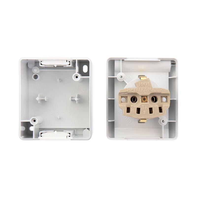  Розетка 1-м ОП INDUSTRIAL IP54 с заземл. керамика бел. Kranz KR-78-0814 фото в каталоге от BTSprom.by