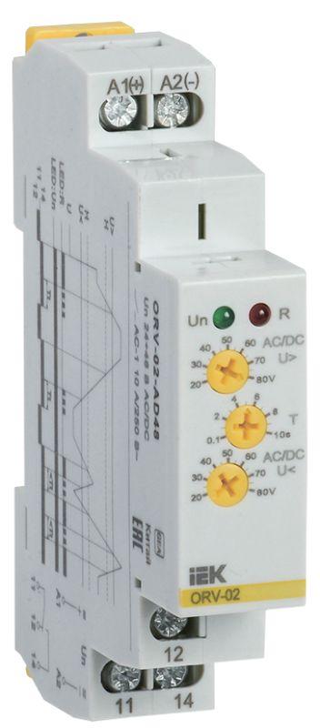 реле повышения напряжения orv 1ф 24-48в ac/dc iek orv-02-ad48 от BTSprom.by