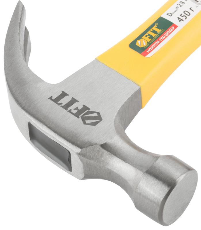  Молоток-гвоздодер Профи 28мм 450г фибергласовая усилен. ручка FIT 44779 фото в каталоге от BTSprom.by