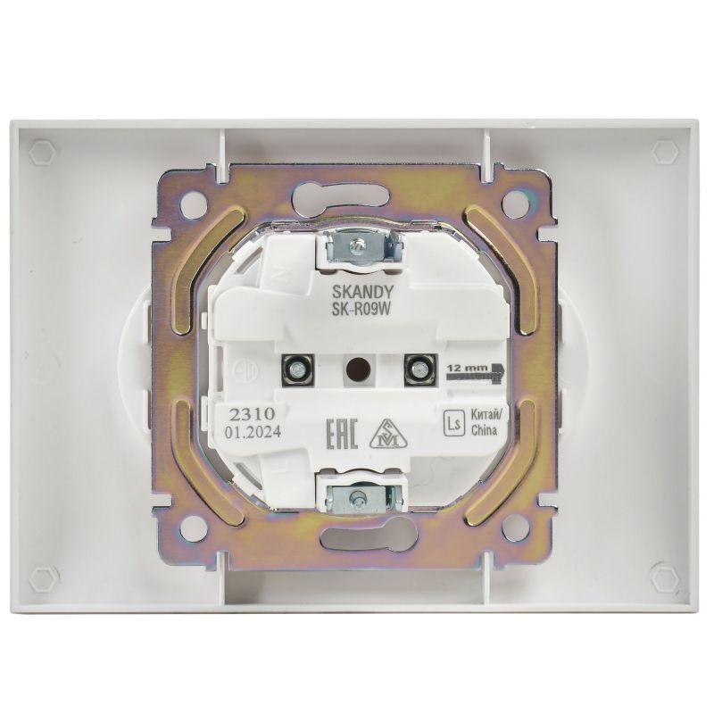  Розетка 2-м SKANDY 10А без заземл. защ. шторки в сборе SK-R09W арктич. бел. IEK SK-R23-10-K01-F фото в каталоге от BTSprom.by