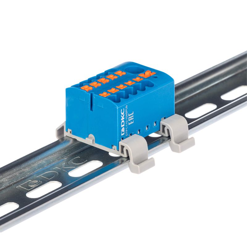  Блок распределительный зажим push-in 1 ввод 6кв.мм 10 точек подключения 2.5кв.мм син. DKC DTP1-110-104SPUB фото в каталоге от BTSprom.by