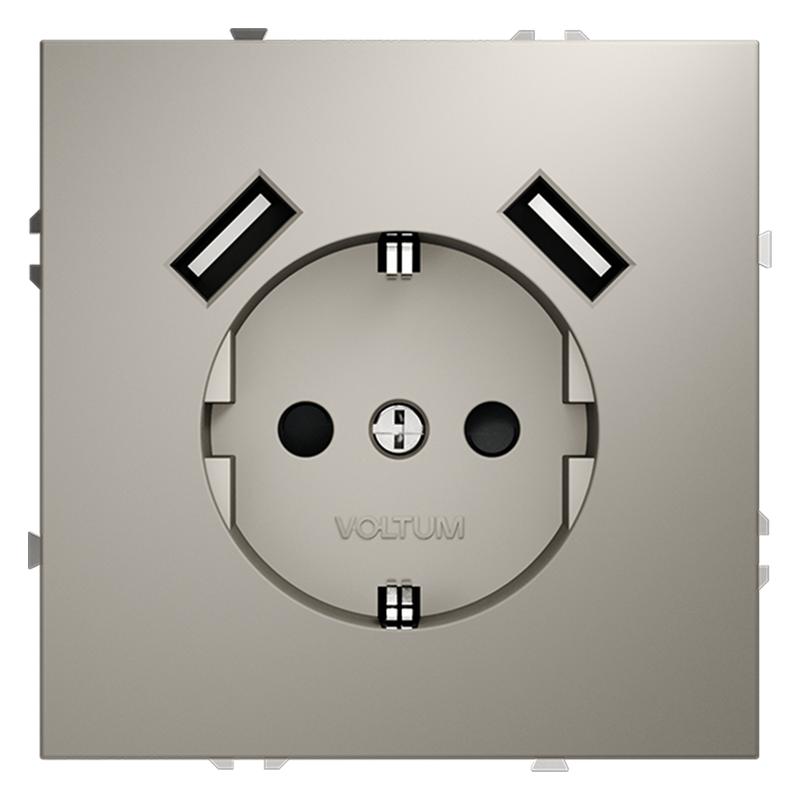 розетка 1-м сп s70 16а с usb a+a с заземл. защ. шторки механизм кашемир voltum vls040403 от BTSprom.by