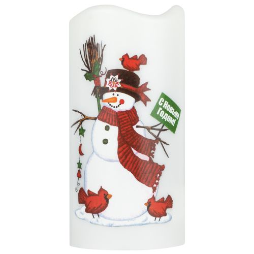  Проектор светодиодный EGNDS -SN светильник новогодний Свеча Снеговик теплый свет 4 LED 3хAAA 15см Эра Б0060552 фото в каталоге от BTSprom.by