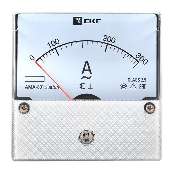  Амперметр аналоговый AM-A801 на панель 80х80 кругл. вырез 300А трансф. подкл. EKF am-a801-300/ama-801-300 фото в каталоге от BTSprom.by