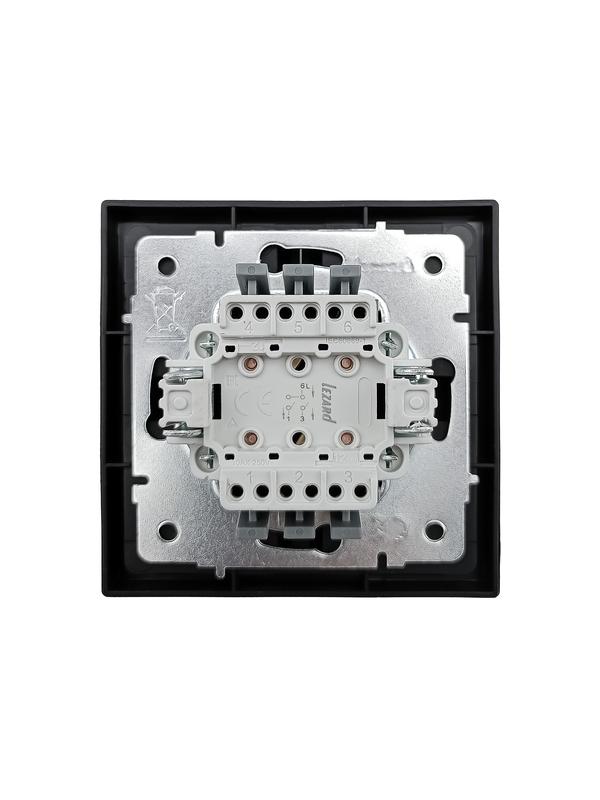  Выключатель 2-кл СП ZIMA IP20 10А безвинт. зажим черн. бархат LEZARD 704-4288-101QC фото в каталоге от BTSprom.by