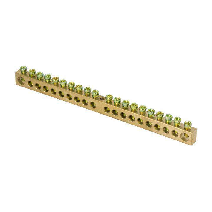 шина pen "ноль-земля" 8х12 20 отвер. латунь крепеж по центру proxima ekf sn0-125-20-c от BTSprom.by