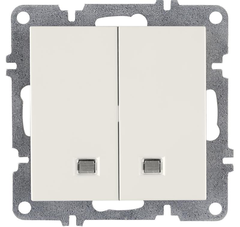 выключатель 2-кл. lavin/karen с подсветкой механизм бел. arvia 50 01 1000 203 от BTSprom.by