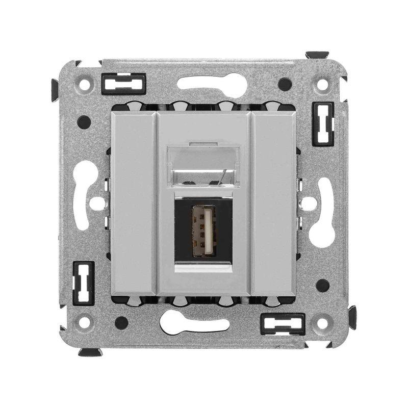 розетка usb 2.0 1-м сп avanti "закаленная сталь" тип а-а dkc 4404403 от BTSprom.by