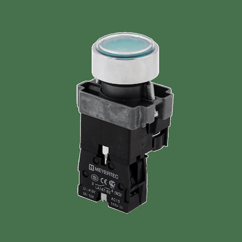 кнопка плоская с подсветкой 220в ac/dc 1no ip67 металл mtb2-bwf3361 зел. овен 132652 от BTSprom.by