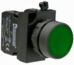 кнопка нажимная круглая зел. (1но+1нз) emas cp102dy от BTSprom.by