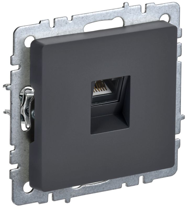 розетка компьютерная сп rj45 кат.5e brite рк10-брг механизм графит iek br-k10-1-k53 от BTSprom.by