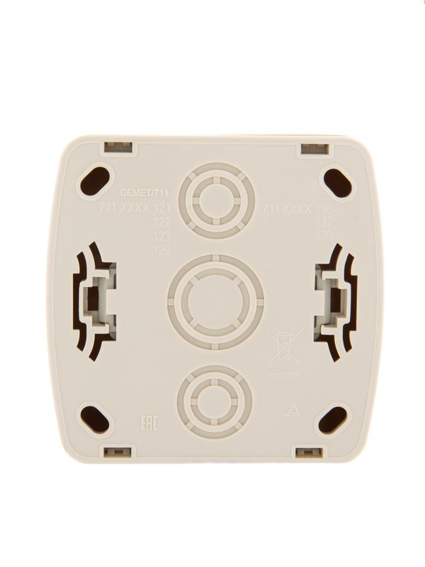 Розетка 1-м ОП Demet 16А IP20 без заземл. керамика крем. LEZARD 711-0300-121 фото в каталоге от BTSprom.by