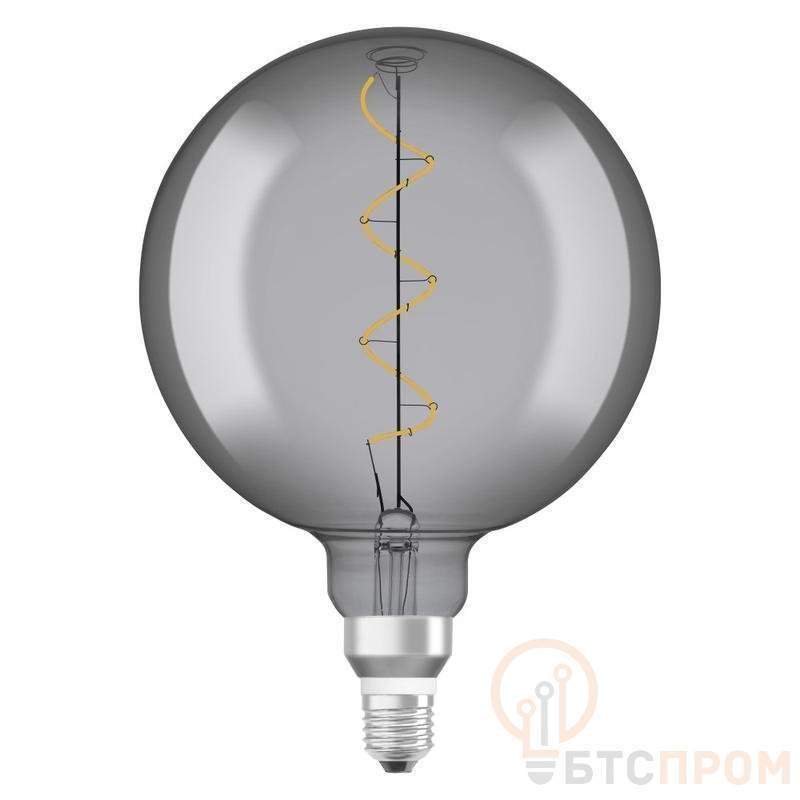 лампа светодиодная филаментная vintage 1906 led cl globe200 fil smoke 12 non-dim 5w/818 5вт тепл. бел. e27 дым. osram 4058075269927 от BTSprom.by