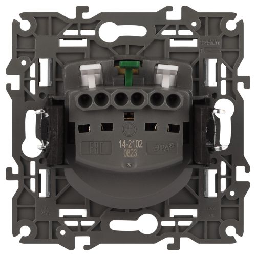  Розетка 1-м СП Эра Elegance 14-2102-03 16А IP20 16AX 250В 2P+E Schuko защ. шторки алюм. Эра Б0034274 фото в каталоге от BTSprom.by
