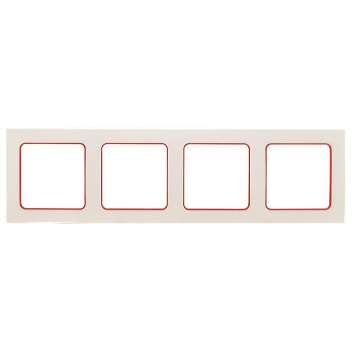 рамка 4-м стокгольм бел. с линией цвета красн. proxima ekf eam-g-305-10 от BTSprom.by
