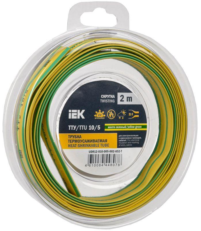 трубка термоусадочная тту нг-ls 10/5 желт./зел. (уп.2м) iek udr12-010-005-002-k52-t от BTSprom.by