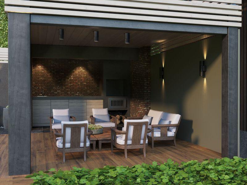  Светильник 5222 GU10 IP65 уличный потолочный черн. IEK LT-UPU0-5222-GU10-1-K02 фото в каталоге от BTSprom.by