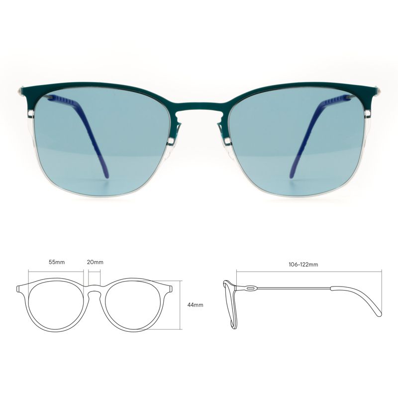  Очки солнцезащитные модель 11 титан со свет.-син. линзами бирюз. DKC TCSDRS53010002 фото в каталоге от BTSprom.by