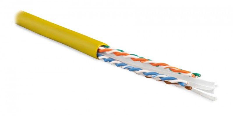 кабель витая пара u/utp кат.6 4 пары 23 awg ож solid с разделит. lszh нг(с)-hf uutp4-c6-s23-in-lszh-yl-305 желт. (уп.305м) hyperline 251950 от BTSprom.by