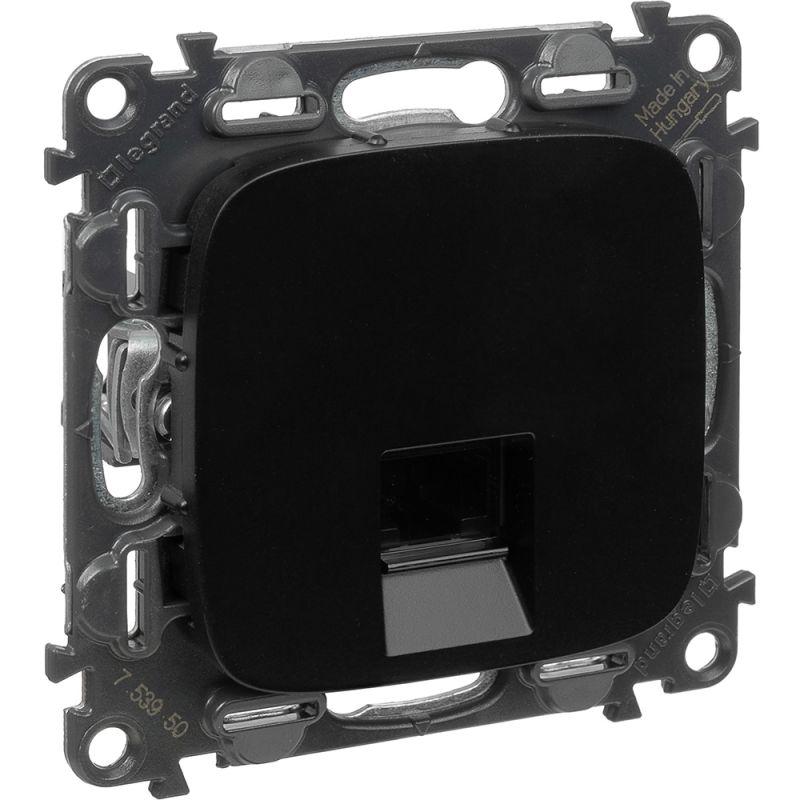  Розетка компьютерная 1-м Valena Allure RJ45 кат.5E UTP с лицев. панелью механизм антрацит Leg 753950 фото в каталоге от BTSprom.by