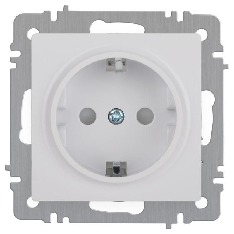 розетка 1-м сп accent 6-206-01 16а ip20 250в 2p+e schuko защ. шторки al/cu бел. intro б0063506 от BTSprom.by