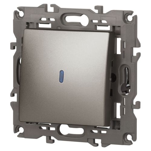  Выключатель Elegance 14-1102-16 250В 10АХ с подсветкой титан Эра Б0065785 фото в каталоге от BTSprom.by