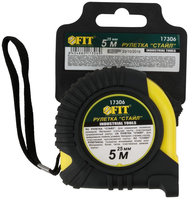  Рулетка Профи Стайл 5мх25мм прорезиненный корпус FIT 17306 фото в каталоге от BTSprom.by