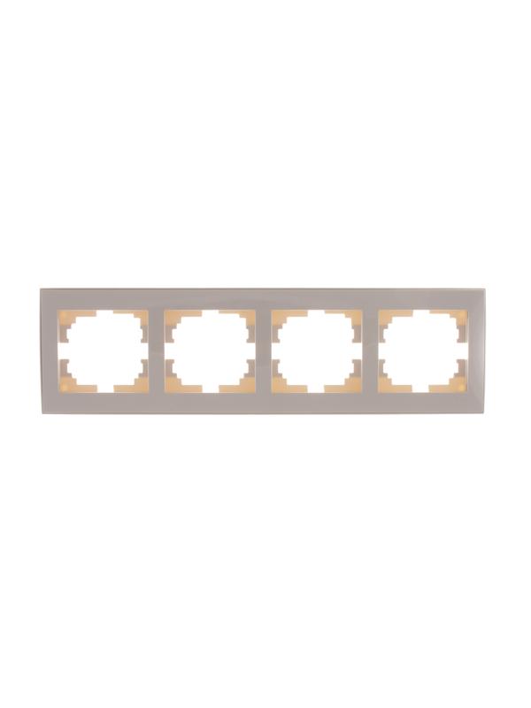 рамка 4-м rain горизонт. с боковой вставкой крем. lezard 703-0303-149 от BTSprom.by