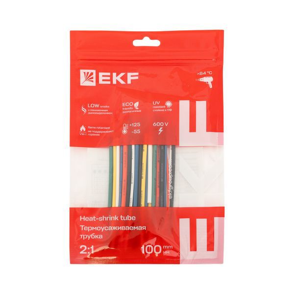  Набор трубок термоусадочных ТУТ 1/0.5; 1.5/0.75; 2/1; 2.5/1.25; 3/1.5 (6 цветов по 5шт 100мм) PROxima EKF tut-n-2-r фото в каталоге от BTSprom.by