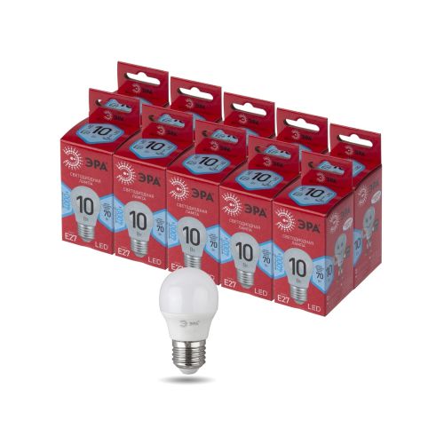 Лампа светодиодная RED LINE LED P45-10W-840-E27 R 10Вт P45 шар 4000К нейтр. бел. E27 Эра Б0050234 фото в каталоге от BTSprom.by
