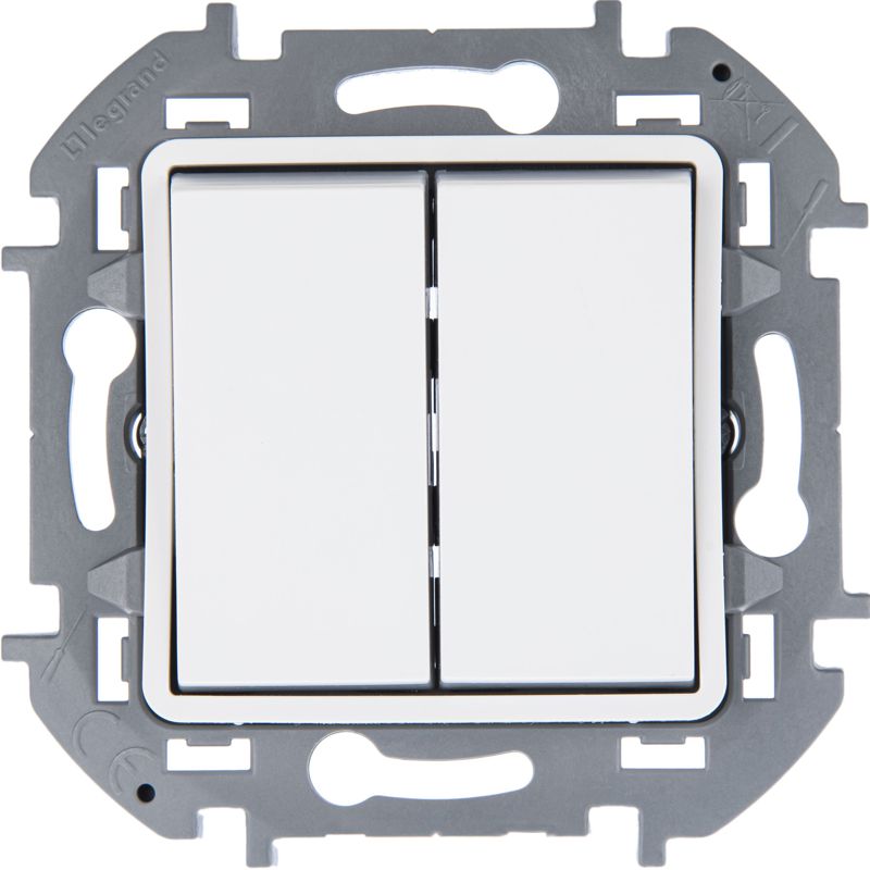  Переключатель модульный 2-кл. Inspiria 250В 10AX с подсветкой бел. IEK 673665 фото в каталоге от BTSprom.by