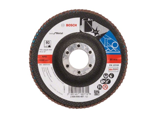 шлифкруг лепестковый 115мм к60 д/мет (bosch) 2608605451 от BTSprom.by