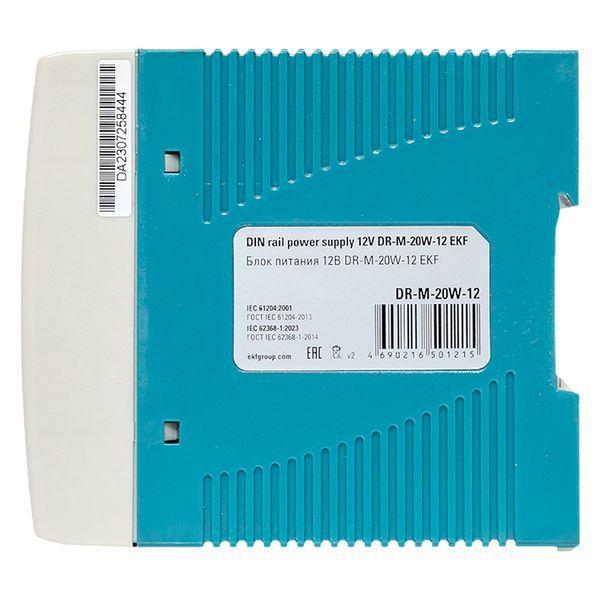  Блок питания на DIN-рейку 20Вт Uвх ~ 220В AC m Uвых - 12В DC постоянного тока EKF DR-M-20W-12 фото в каталоге от BTSprom.by