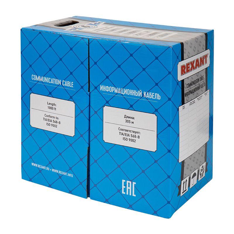  Кабель витая пара U/UTP кат.6 4х2х23AWG LSZH нг(А)-HF INDOOR SOLID медь оранж. (305м) (м) Rexant 01-0050 фото в каталоге от BTSprom.by