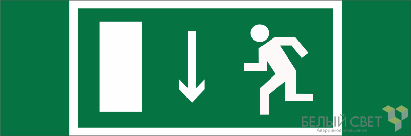 знак безопасности bl-3511b.e10 "указ. двери эвакуационного выхода (лев.)" белый свет a27407 от BTSprom.by