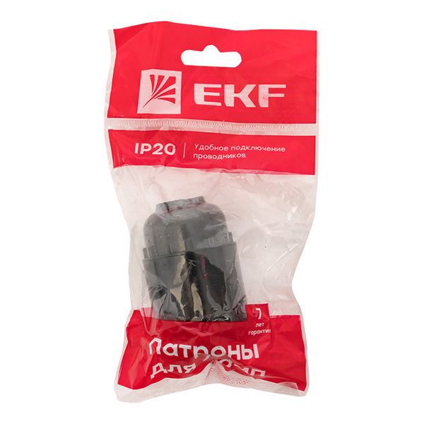  Патрон карболитовый подвесной Е27 черн. (инд. пакет) EKF LHC-E27-s-p фото в каталоге от BTSprom.by