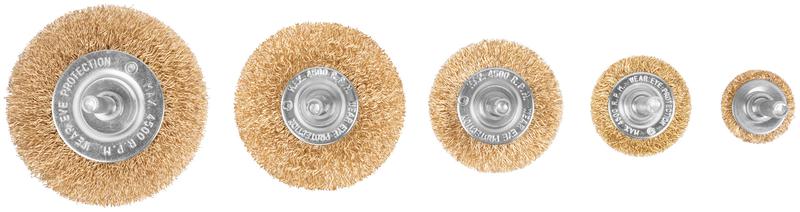  Набор щеток для дрели 5шт ("Плоские" 2538506575мм латунированная витая проволока Profi Cutop 82-548 фото в каталоге от BTSprom.by