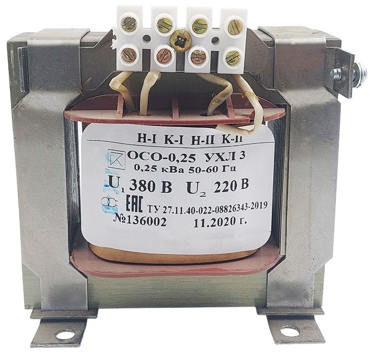 трансформатор осо-0.25 ухл3 380/220. ip00 электротехник et051836 от BTSprom.by