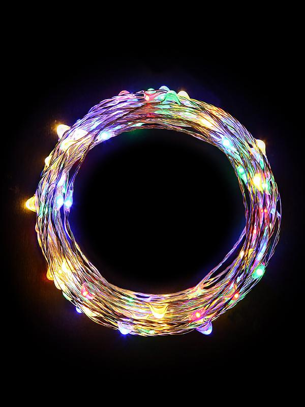 гирлянда светодиодная "разноцветные нити" 1.5м 30led мультиколор в виде капель элементы питания 3хaa (не в компл.) космос kocnl-el114_multy от BTSprom.by