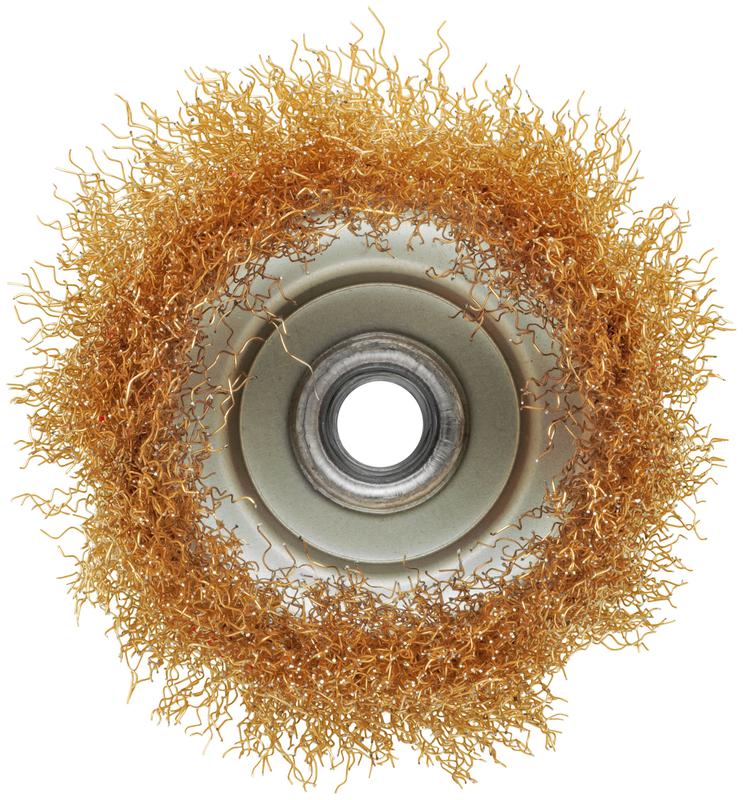  Корщетка-чашка гайка М14 стальная латунированная волнистая проволока 100мм блистер КУРС 39093 фото в каталоге от BTSprom.by