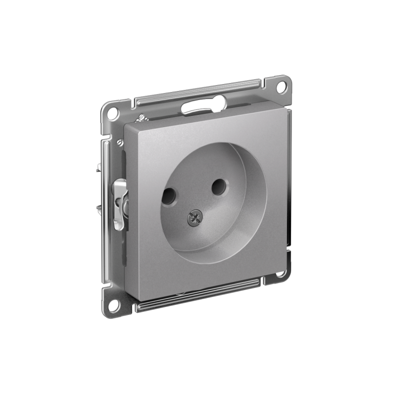 розетка 1-м сп atlasdesign 16а ip20 без заземл. без защ. шторок механизм алюм. se atn000341 от BTSprom.by