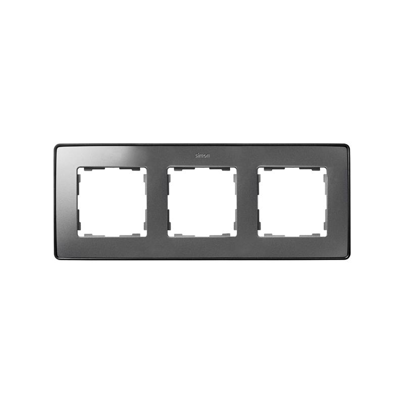 рамка 3-м simon82 detail холодный алюм.; основание графит simon 8201630-293 от BTSprom.by