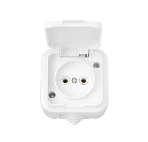 розетка 1-м оп 16а ip54 с заземл. с крышкой бел. bylectrica ра16-296 от BTSprom.by