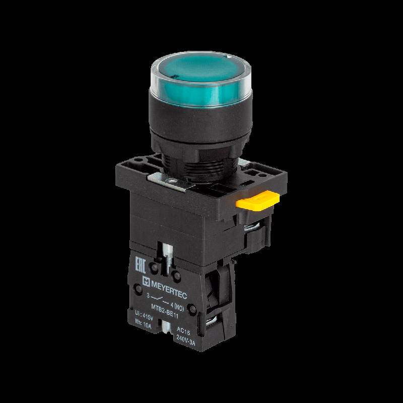 кнопка с подсветкой 1no 24в ac/dc ip54 пластик mtb2-ew33611 зел. овен 139434 от BTSprom.by