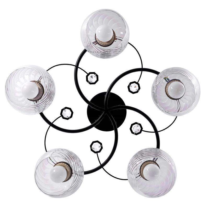  Светильник 11293-2/5 (Плафон 8310) НПБ 01-5х60-146 Е27 ИУ черн. хром Элетех 1005404879 фото в каталоге от BTSprom.by