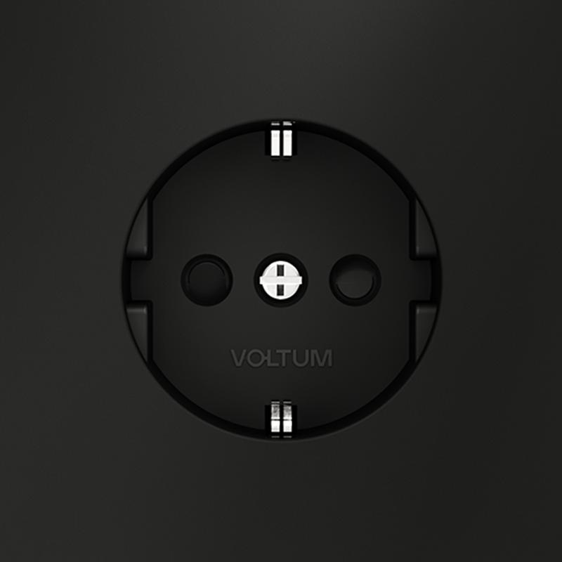  Розетка 1-м СП S70 16А с заземл. защ. шторки механизм черн. матов. Voltum VLS040208 фото в каталоге от BTSprom.by